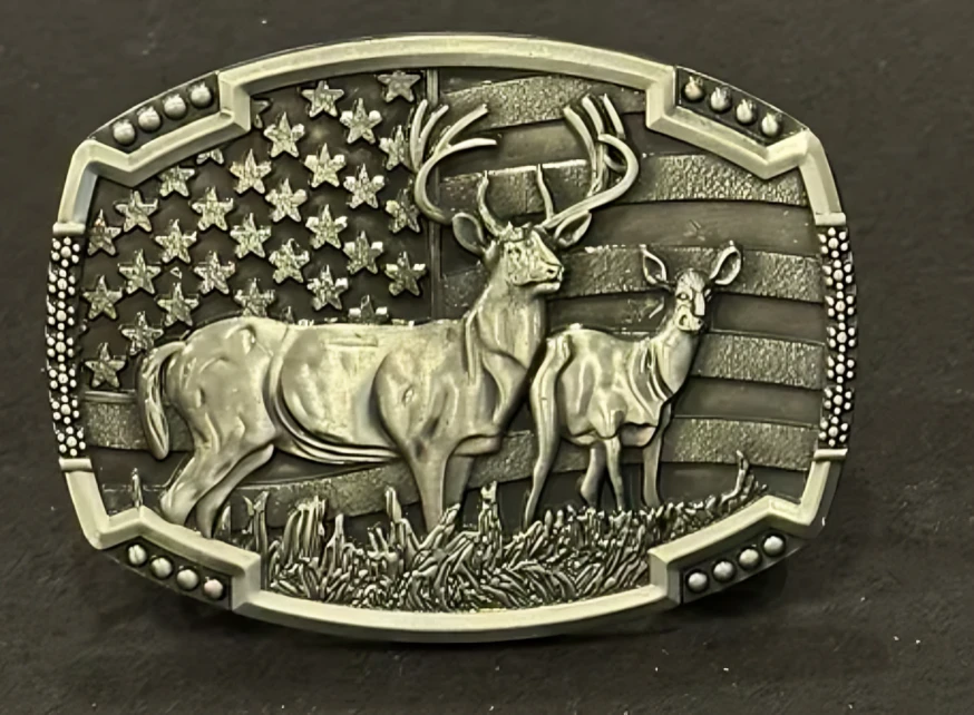 A belt buckle with a unique design