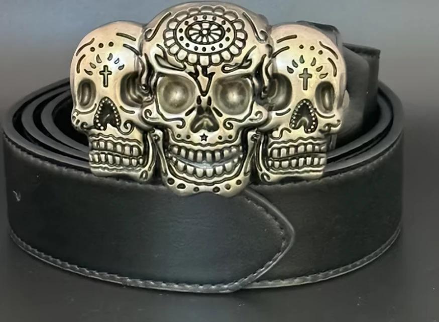 A cowboy belt and buckle.