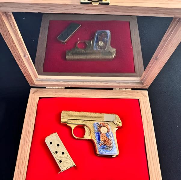 Customized revolver displayed in a product photograph
