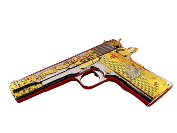 A luxury firearm on display.